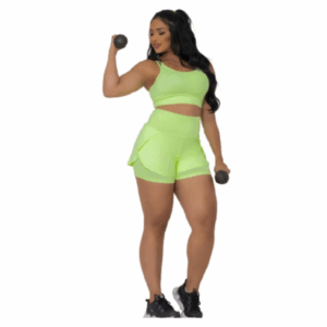 Conjunto Fitness Premium: Shorts Duplo + Top em Poliamida | Conforto, Estilo e Alta Performance