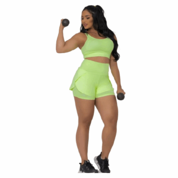 Conjunto Fitness Premium: Shorts Duplo + Top em Poliamida | Conforto, Estilo e Alta Performance