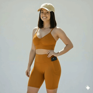 Conjunto Fitness Top e Shorts com Bolso